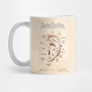 Vintage-Style Ear Piercing Infographic Chart Mug